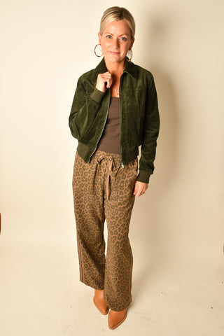 LEOPARD SIDE STRIPE PANT