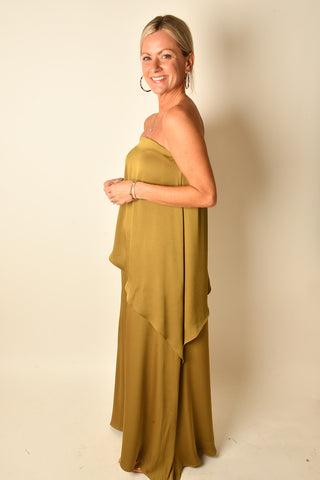 ASYMETRICAL DRAPE MAXI DRESS
