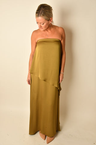 ASYMETRICAL DRAPE MAXI DRESS