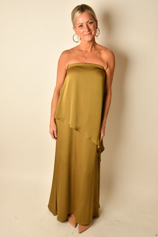 ASYMETRICAL DRAPE MAXI DRESS