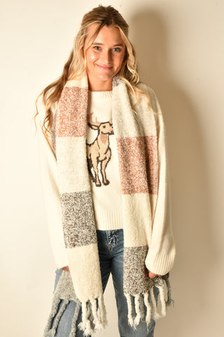 BOUCLE COLOR BLOCK SCARF