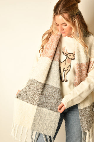 BOUCLE COLOR BLOCK SCARF