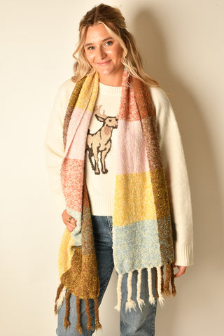 BOUCLE COLOR BLOCK SCARF