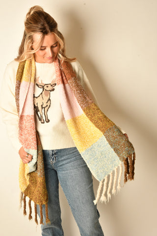 BOUCLE COLOR BLOCK SCARF