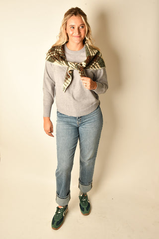 SHERPA PLAID TRIANGLE SCARF