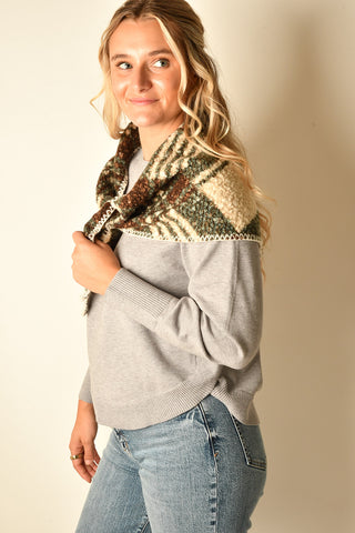 SHERPA PLAID TRIANGLE SCARF