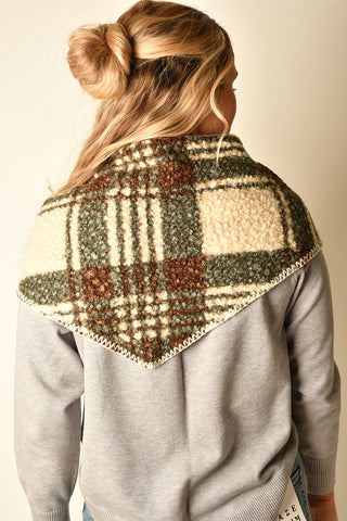 SHERPA PLAID TRIANGLE SCARF