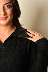 CHIARA LEATHER COLLAR SWTR