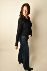 CHIARA LEATHER COLLAR SWTR