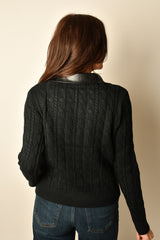 CHIARA LEATHER COLLAR SWTR