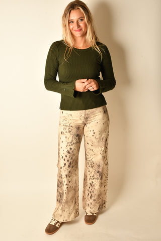 LUNA RIBBED SPLIT-SLEEVE TOP