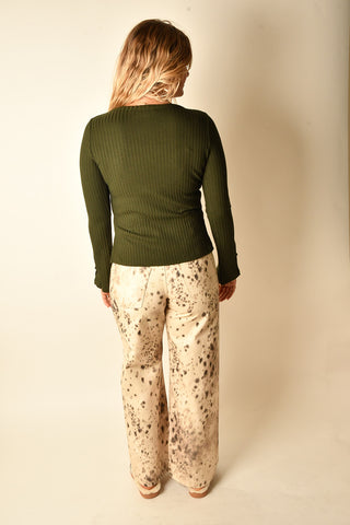 LUNA RIBBED SPLIT-SLEEVE TOP
