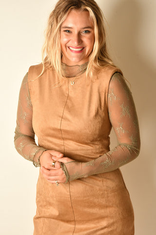 SHIFT SUEDE DRESS