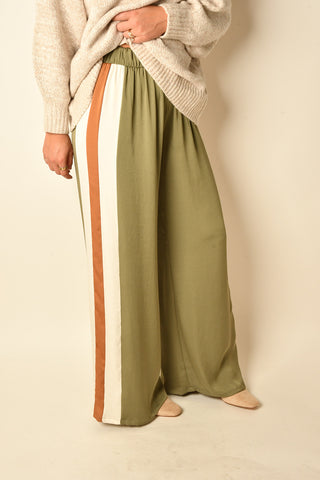 SATIN SIDE COLORBLOCK PANT