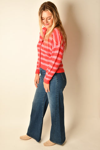 BLUSH STRIPE CARDIGAN