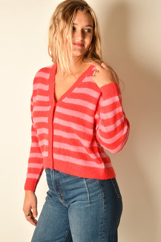 BLUSH STRIPE CARDIGAN