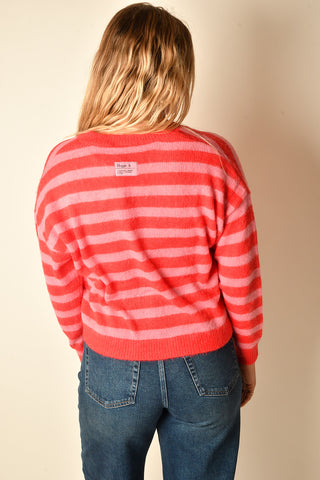 BLUSH STRIPE CARDIGAN