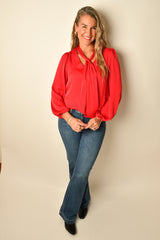 SATIN NECKTIE BLOUSE