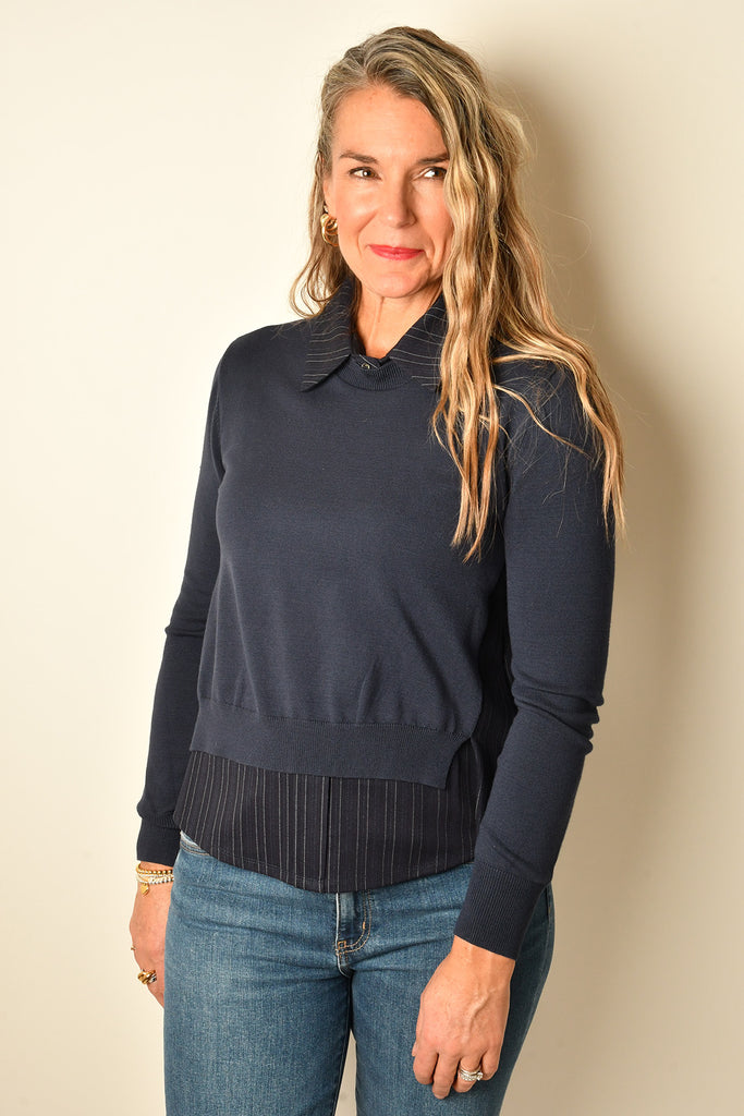 BLOUSE KNIT SWEATER COMBO