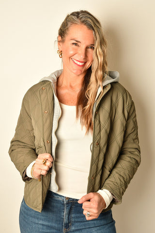 QUILTED JACKET WITH HOOD