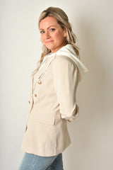 DOUBLE BREAST HOOD BLAZER