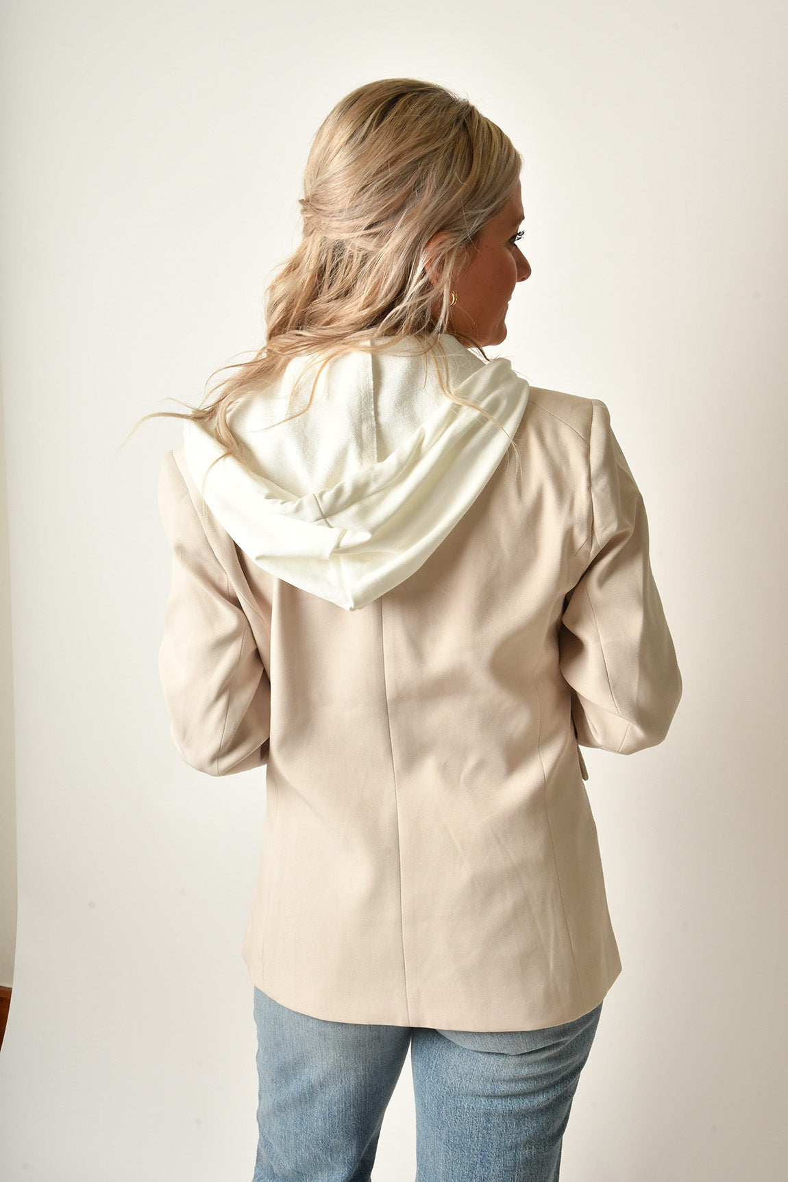 DOUBLE BREAST HOOD BLAZER