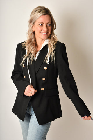 DOUBLE BREAST HOOD BLAZER