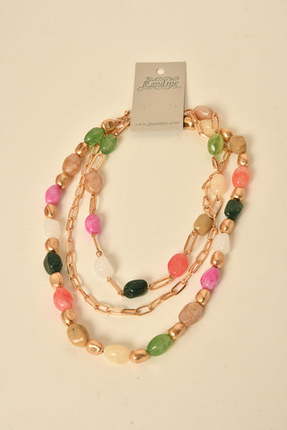 THREE LAYER COLOR STORY NECKLACE
