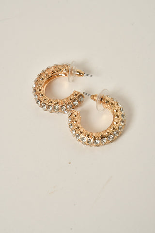 RHINESTONE HOOP EARRING