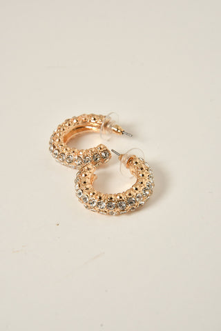 RHINESTONE HOOP EARRING