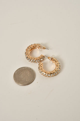 RHINESTONE HOOP EARRING