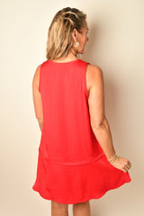 SATIN A-LINE TIERED DRESS