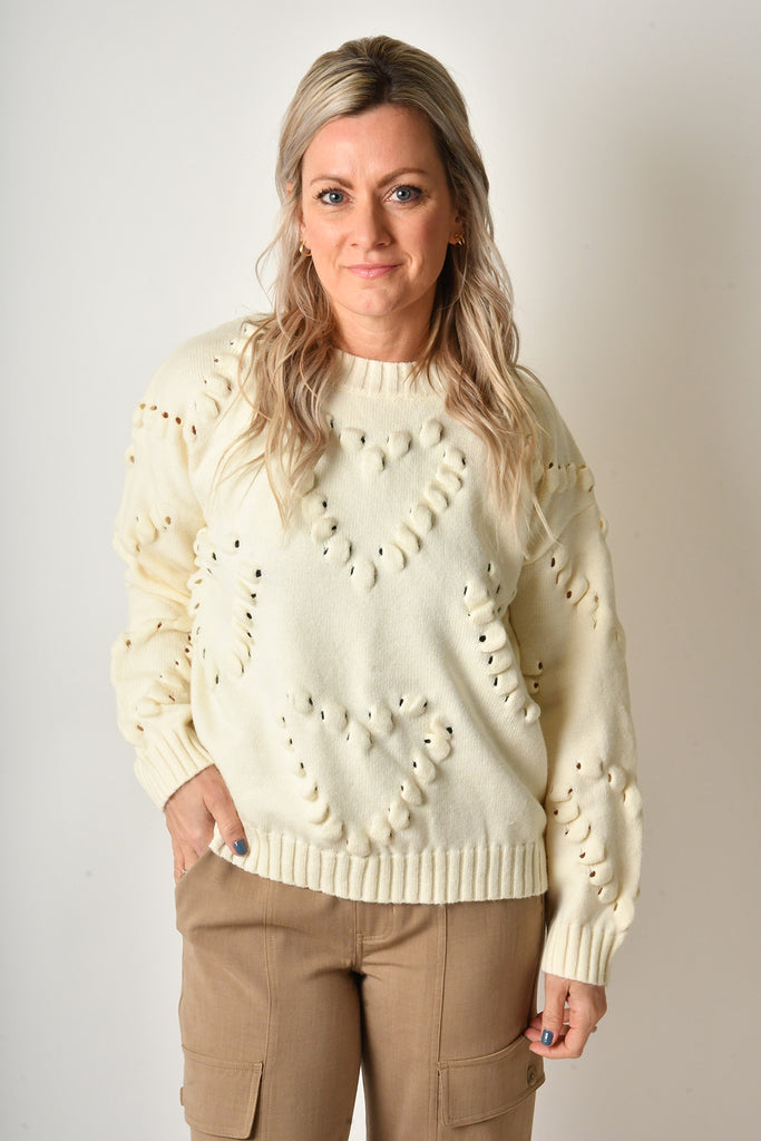 HEART EMB SWEATER