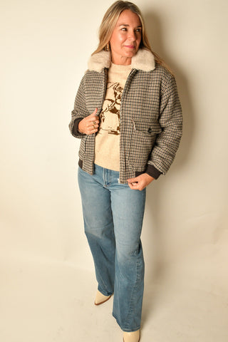TAVI PLAID BOMBER JACKET