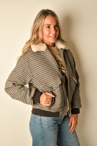 TAVI PLAID BOMBER JACKET