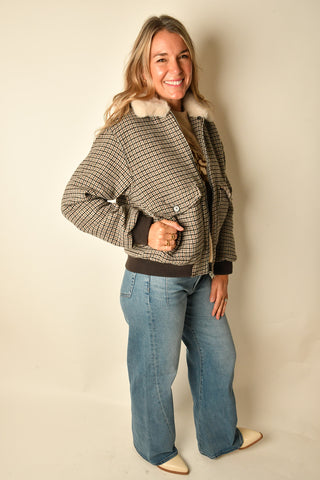 TAVI PLAID BOMBER JACKET