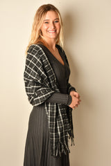 VINTAGE PLAID TASSLE SCARF