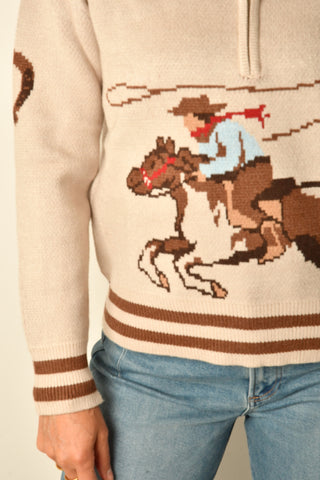 QUARTER ZIP COWBOY SWEATER