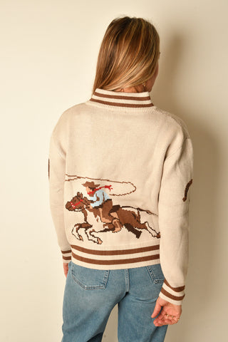 QUARTER ZIP COWBOY SWEATER