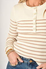 STRIPE HENLEY SWEATER + colors