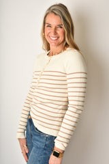 STRIPE HENLEY SWEATER + colors