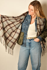 VINTAGE PLAID TASSLE SCARF