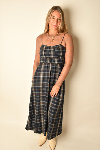 EVERMORE PLAID MIDI DRESS