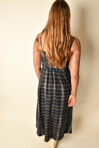 EVERMORE PLAID MIDI DRESS