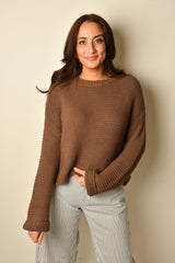 CREW NK TEXTURE KNIT SWEATER