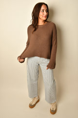 CREW NK TEXTURE KNIT SWEATER