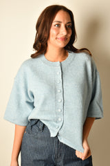 BUTTON DOWN SS SWEATER