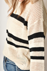 SPORTY STRIPE KNIT SWEATER