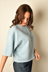 BUTTON DOWN SS SWEATER