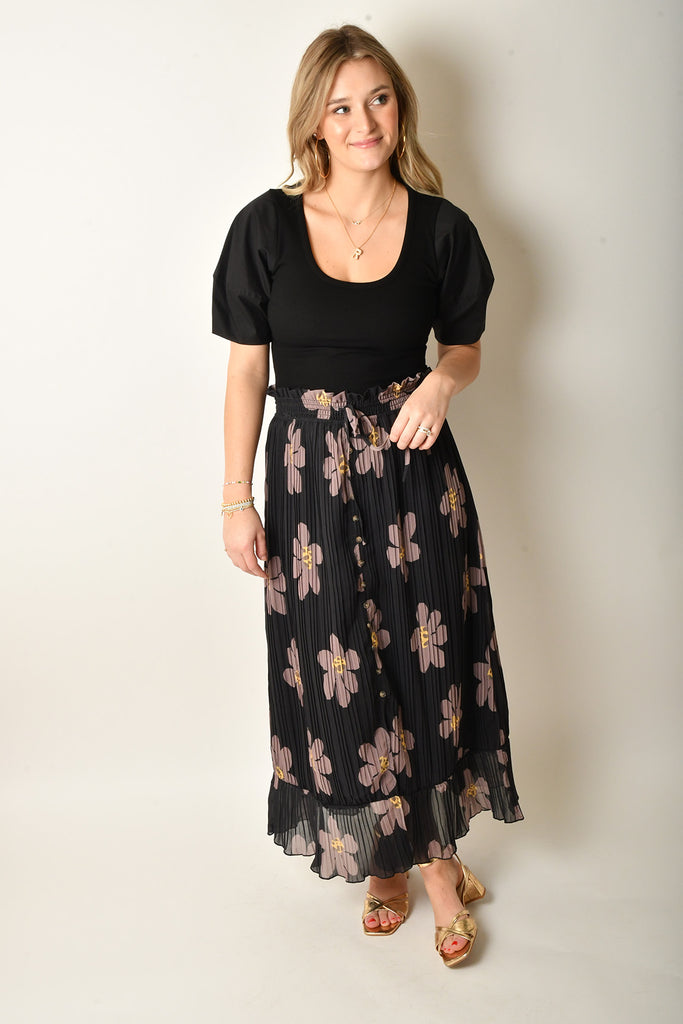 BUTTON FRONT MAXI SKIRT